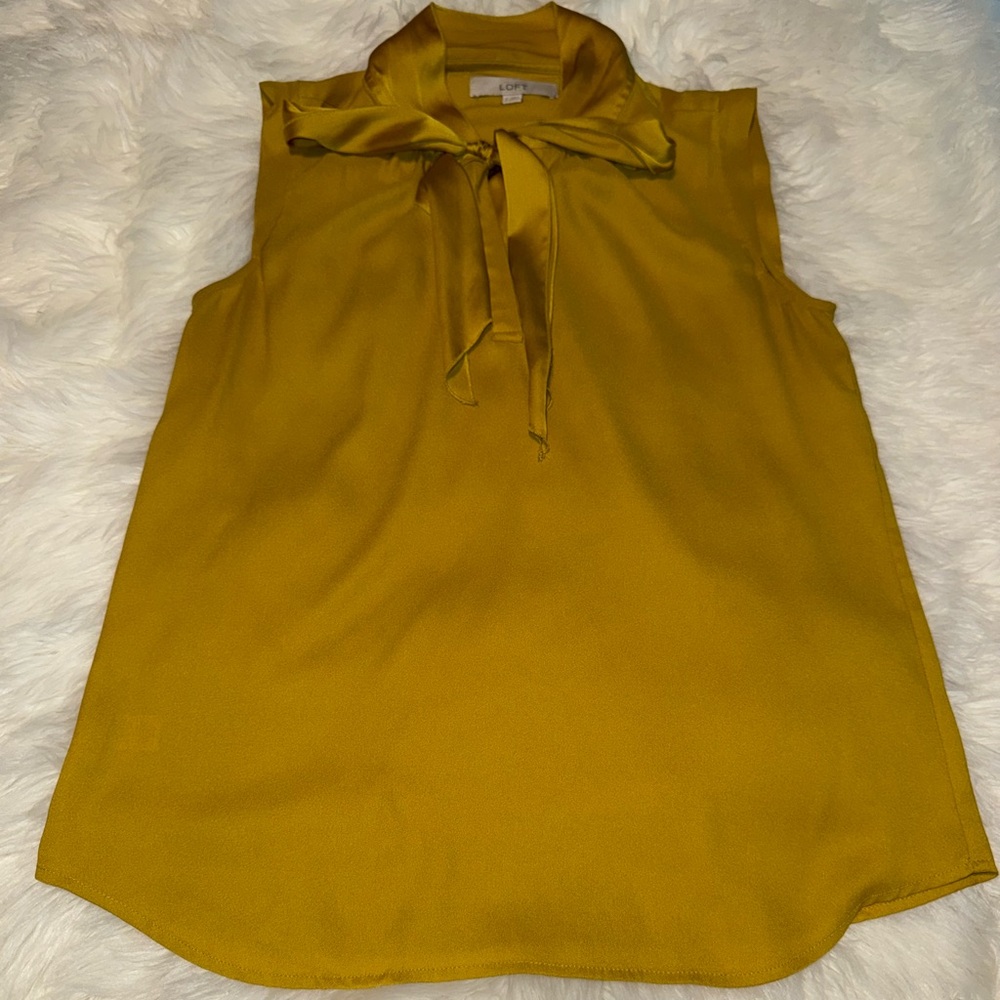 LOFT Mustard Sleeveless Blouse